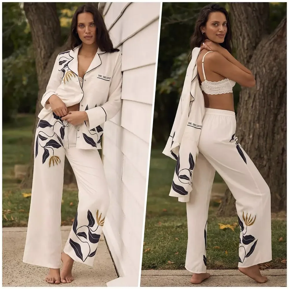 Kenzie Parrott x Anthropologie | Women | Nature Print Pajama Matching Set | Sz M